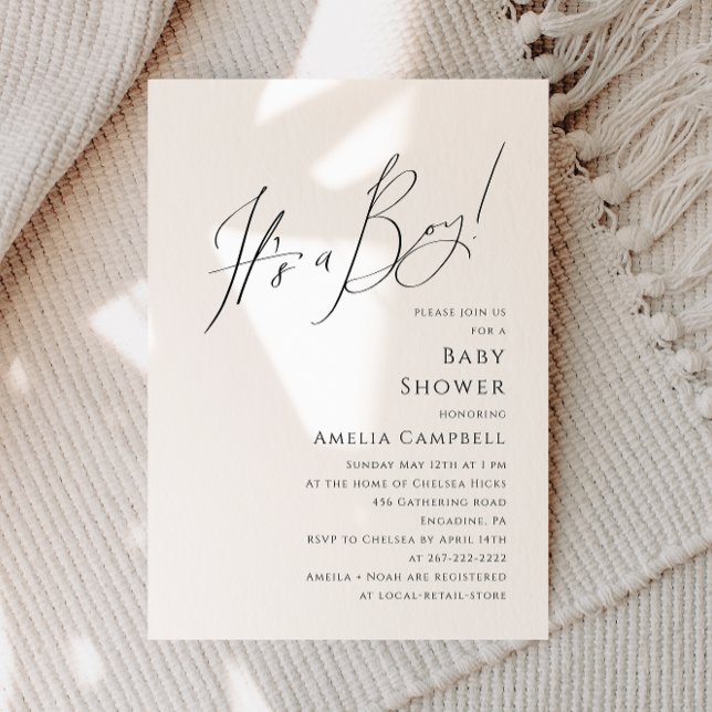 Invitación Simple y caprichoso es un Baby Shower de chico (Subido por el creador)