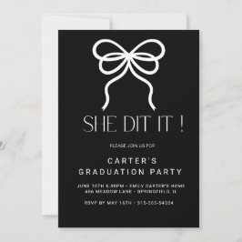 Invitación simple y chic, elegante minimalista negro y blanco