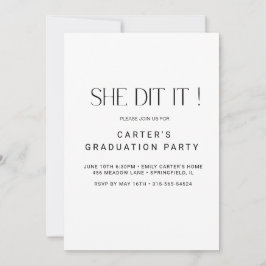 Invitación simple y chic, elegante minimalista negro y blanco