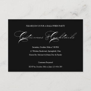 Invitación Simple y clásico Fiesta de disfraces de Halloween