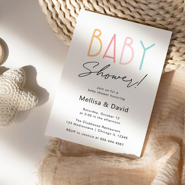 Invitación simple y colorida a Baby Shower (Subido por el creador)