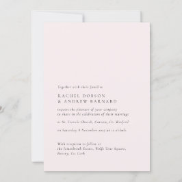 Invitación Simple y Delicado Rubor Romántico Rosa suave rosa