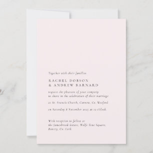 Invitación Simple y Delicado Rubor Romántico Rosa suave rosa