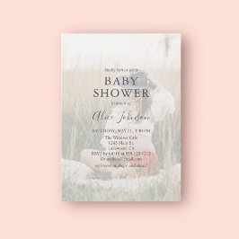 Invitación simple y elegante a Baby Shower fotográ
