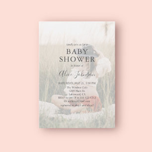 Invitación simple y elegante a Baby Shower fotográ