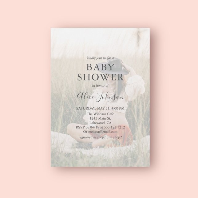 Invitación simple y elegante a Baby Shower fotográ (Subido por el creador)