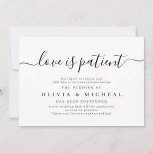 Invitación Simple y elegante amor por el guión es aplazamient