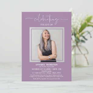 Invitación Simple y elegante celebración de la vida Funeral F