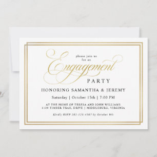 Invitación Simple y elegante fiesta de compromiso de caligraf