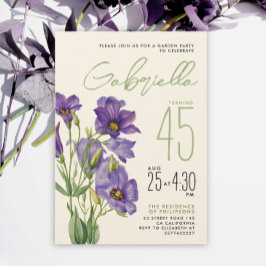 Invitación Simple y elegante flor de Lisianthus verde salvia