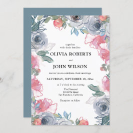 Invitación Simple y elegante matrimonio de flores silvestres