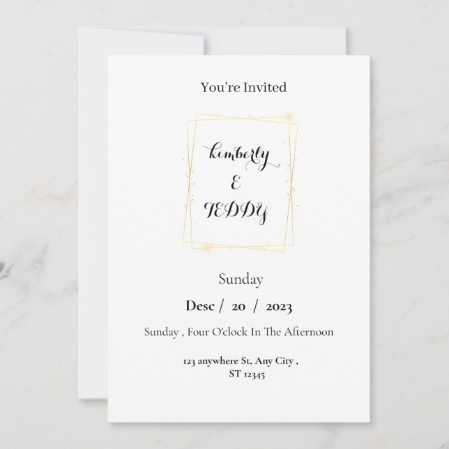 Invitación Simple y elegante moda minimalista (Anverso)