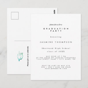 Invitación simple y elegante para fiesta de gradua