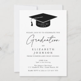 Invitación simple y elegante para fiesta de gradua