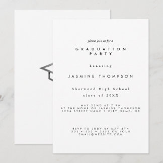 Invitación simple y elegante para fiesta de gradua