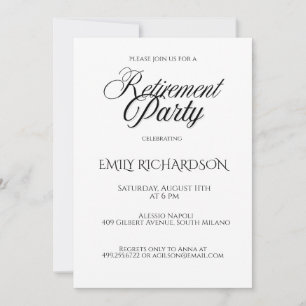 Invitación Simple y Elegante para Fiesta de Jubila