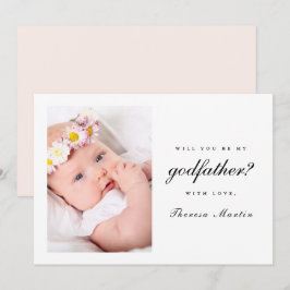Invitación Simple y Elegante Propuesta de Padrino Foto Rosa