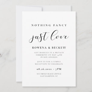 Invitación Simple y elegante Sin nada extravagante Solo amor