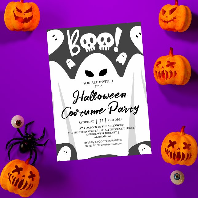 Invitación Simple y espeluznante fantasma Fiesta de disfraces (Subido por el creador)