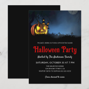 Invitación Simple y espeluznante fiesta de halloween