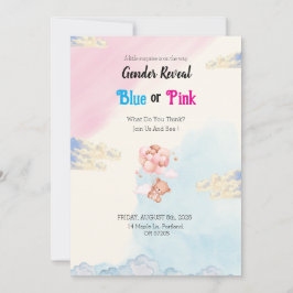 Invitación simple y linda para revelar el género d