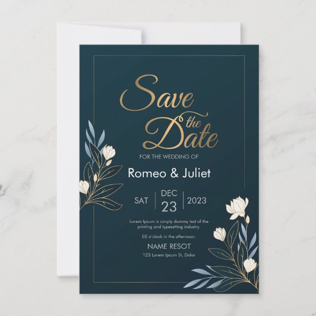 Invitación simple y maravillosa a la boda (Anverso)