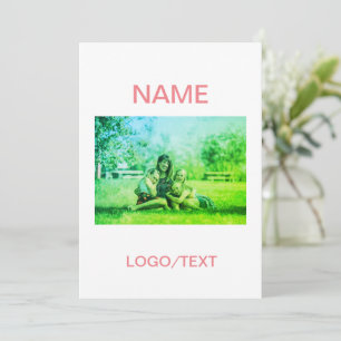 Invitación Simple y mínimo añadir el nombre de texto del logo