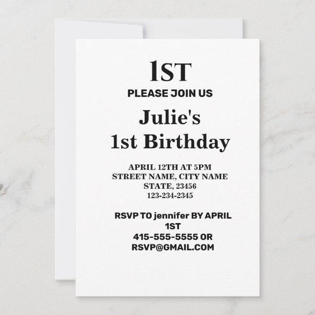 Invitación Simple y mínimo añadir el nombre de texto del logo (Anverso)