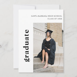 Invitación simple y moderna de graduación fotográf
