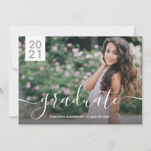 Invitación simple y moderna de graduación fotográf