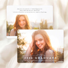 Invitación simple y moderna de graduación fotográf