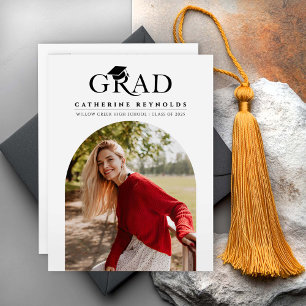 Invitación simple y moderna de graduación fotográf