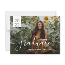 Invitación simple y moderna de graduación fotográf