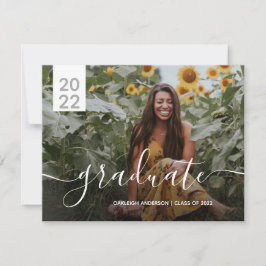 Invitación simple y moderna de graduación fotográf