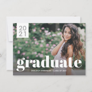 Invitación simple y moderna de graduación fotográf