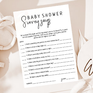 Invitación Simple y moderna encuesta de Baby Shower neutra di