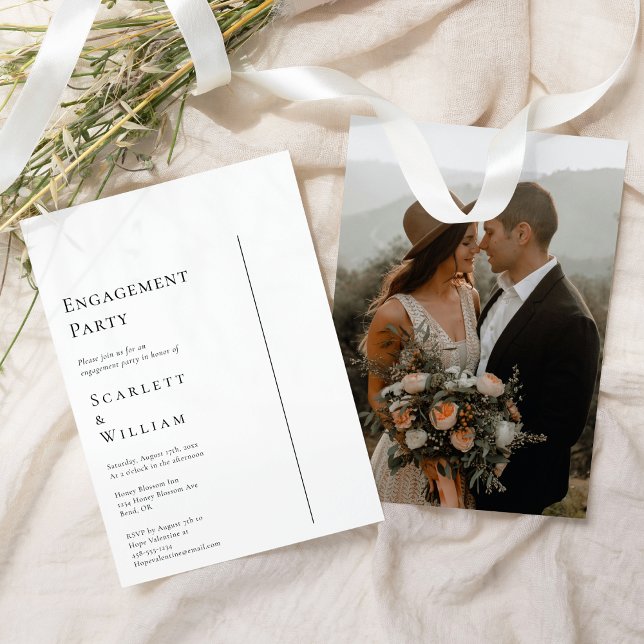 Invitación Simple y moderna fiesta de compromiso de fotografí (Subido por el creador)