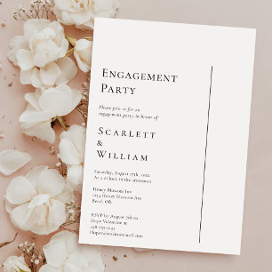 Invitación Simple y moderna fiesta de compromiso mínimo