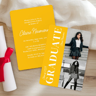 Invitación Simple y moderna fiesta de graduación de fotos ama