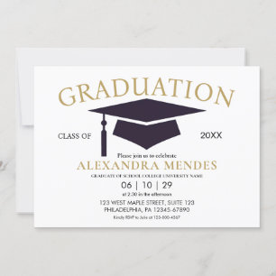 Invitación Simple y moderna fiesta de graduación de guiones d