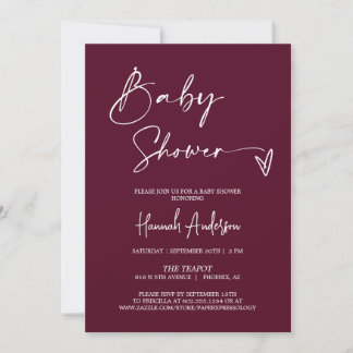 Invitación Simple y moderna foto de código QR en Baby Shower 