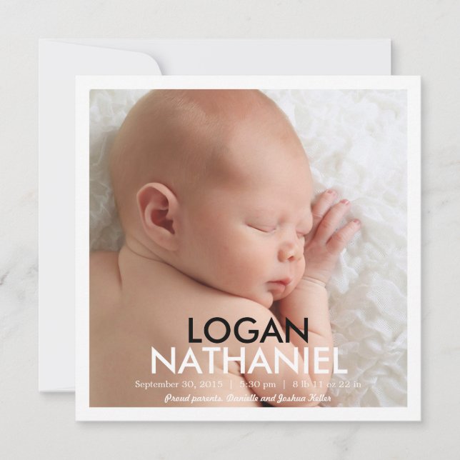 Invitación simple y moderna - negro (Anverso)