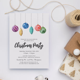 Invitación Simple y Moderna para Fiesta de Navidad
