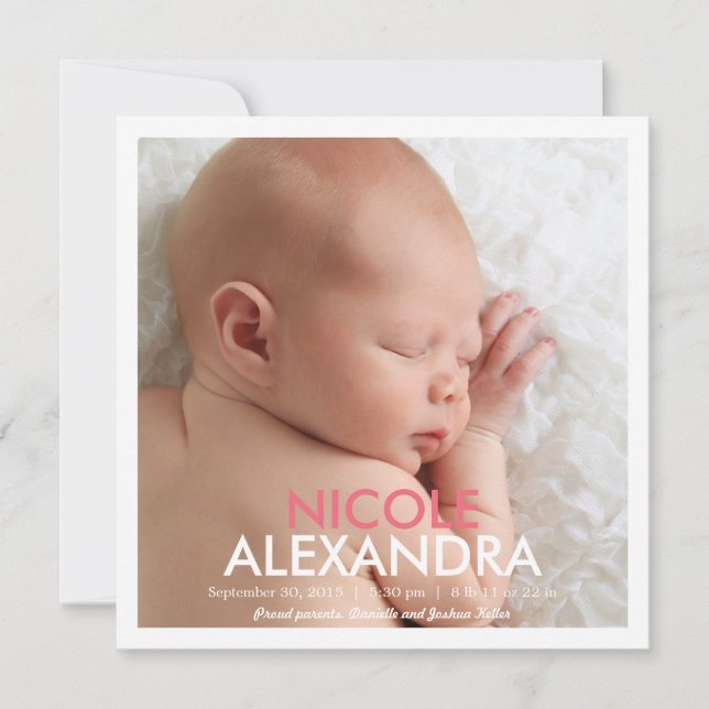 Invitación simple y moderna - rosa (Anverso)