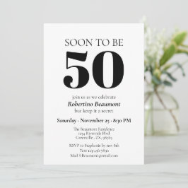 Invitación Simple y moderna sorpresa 50 cumpleaños