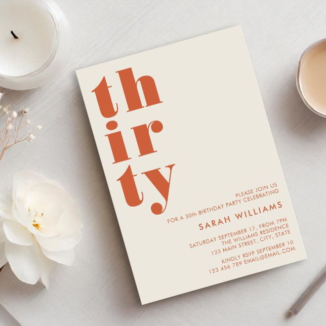 Invitación Simple y moderno cumpleaños 30 (Subido por el creador)