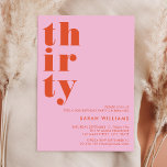 Invitación Simple y moderno cumpleaños 30<br><div class="desc">Simple y elegante invitación de 30 años con tipografía audaz y diseño minimalista.</div>