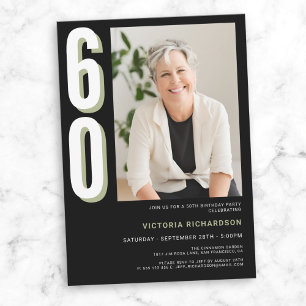 Invitación Simple y moderno cumpleaños número 60