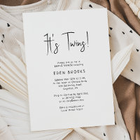 Simple y moderno Neutral son gemelos Baby Shower