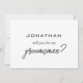 Invitación Simple y moderno, serás mi Groomsman/Mejor hombre
